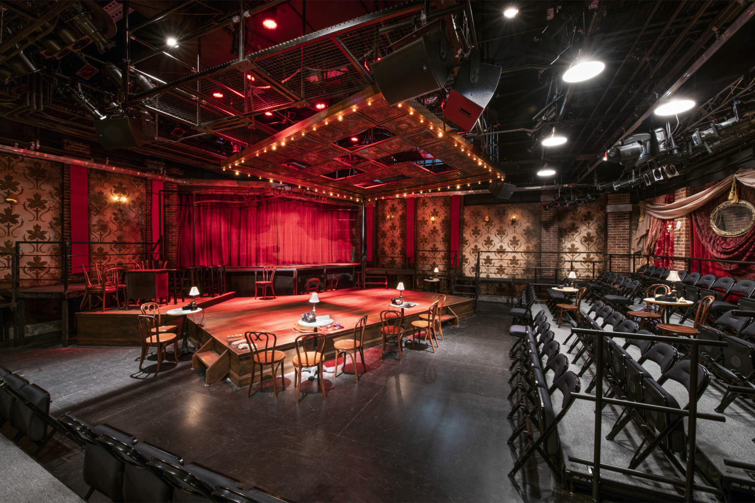 The Rauh Theatre, its black box theater, is intimate and offers fly scenery at Point Park University Pittsburgh Playhouse