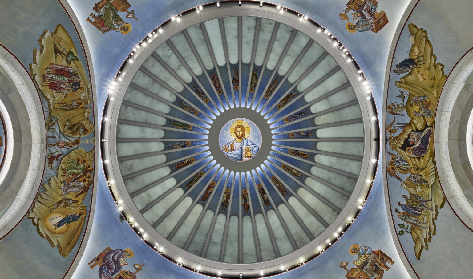 Ceiling of the Saint Nicholas Greek Orthodox Church in New York City showcasing intricate design and painting