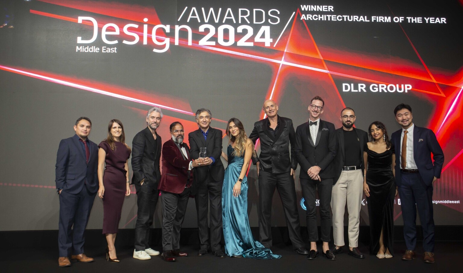 Dubai studio accepting award from Design Middle East