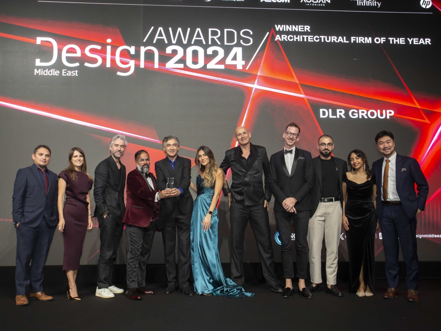 Dubai studio accepting award from Design Middle East