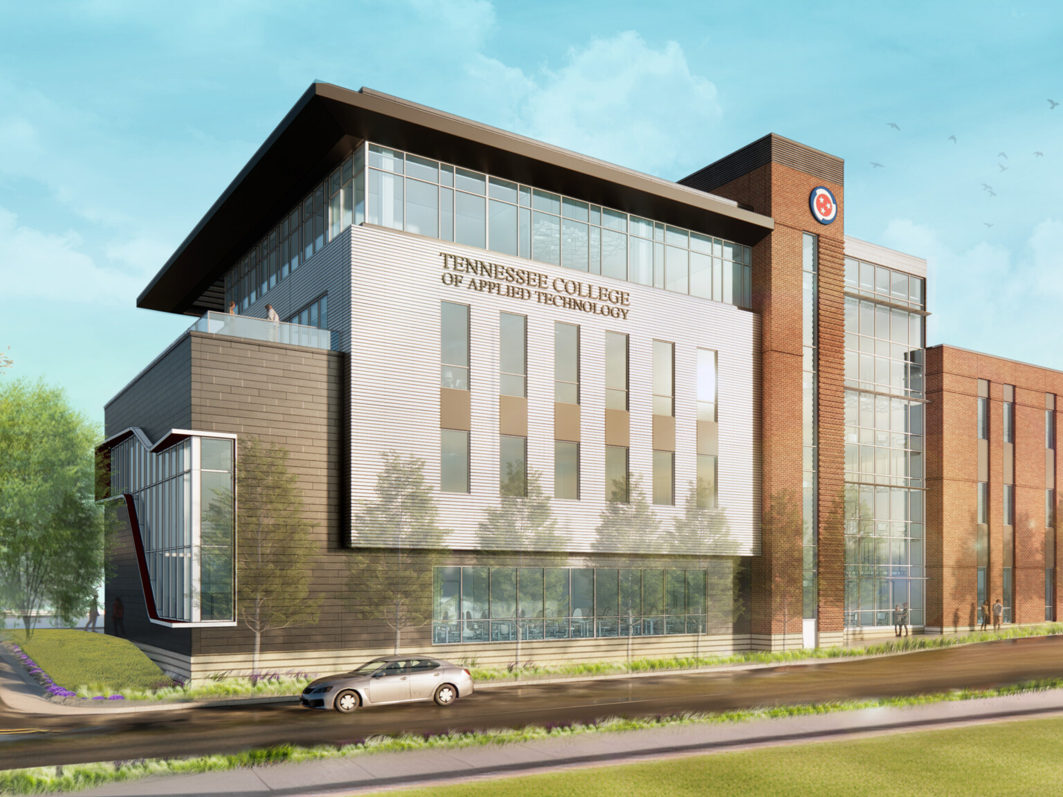 Rendering of renovation planned for Tennessee College of Applied Tech Memphis, a multistory higher education building